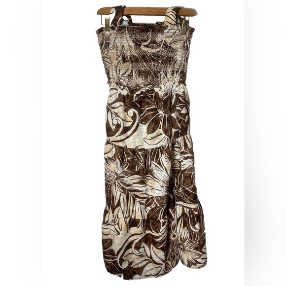 Sam Edelman Jennie Smocked Halter Top 3 Tiered Midi Dress Size M - Picture 3 of 7